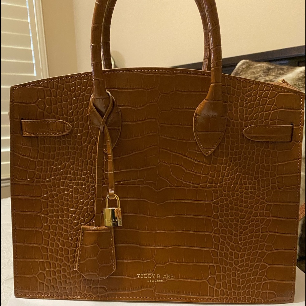 Brown Croc leather handbag